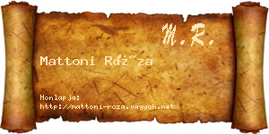Mattoni Róza névjegykártya